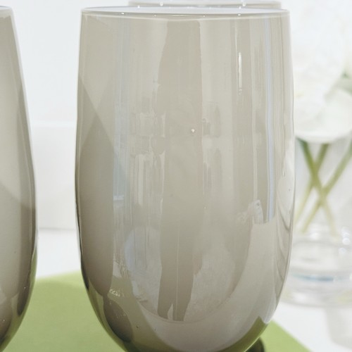 Vtg Carlo Moretti Smoke Taupe Murano Glasses MCM Italy Water Goblet Set Of 6 - Picture 6 of 8