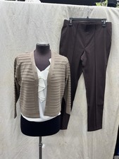 NINA LEONARD STRETCH PANTS/BROWN/SIZE MEDIUM