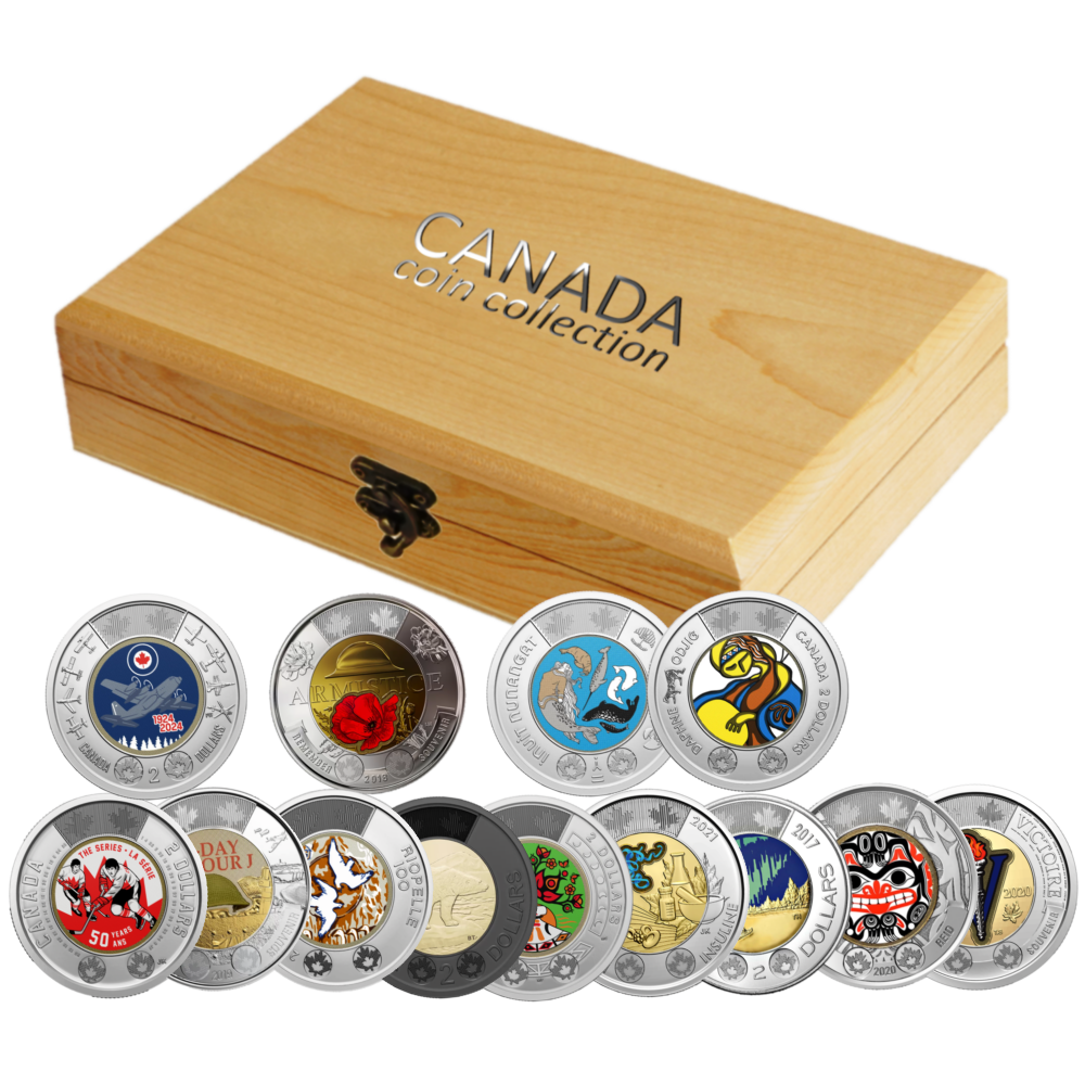 ★DONKIE★ Kuna Kuna 7color 🇨🇦 Canada Colored Toonie $2 Dollar 13-Coin Full Set in