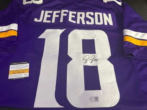 JUSTIN JEFFERSON VIKINGS signed autographed JERSEY w/ COA PROS COA