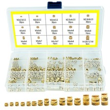 300pcs 7 Models 15 sizes M2-M6 Brass Threaded Inserts for Plastic 3D Printing