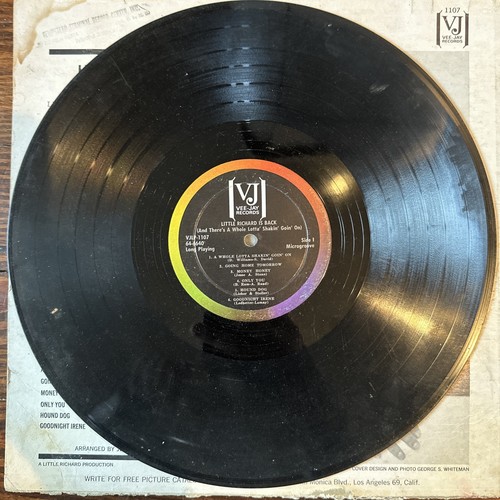 Little Richard LP Little Richard is Back, Vee Jay 1107, Stereo, Repress, 1967 - Picture 8 of 8
