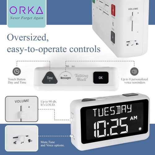 Voice Recordable Medication Alarm Clock - Picture 8 of 11