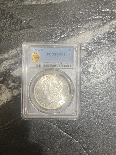 1886 S  PCGS  MS61  Morgan Dollar Harder date 📈📈 GREAT COLLECTION PIECE