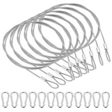 39 Inch Safety Cable Lock, 6 Pcs 304 Stainless Steel Security Wire Rope Clear