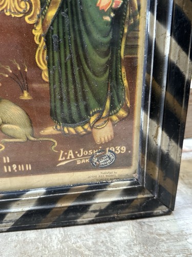 Antique Old Hindu God Ganesha Ridhi Sidhi  Beautiful Print Framed - Picture 8 of 9