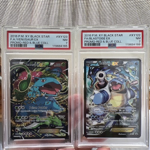 PSA 7 Set 2016 Pokemon Xy Black Star Promo Venusaur & Blastoise EX SEQUENTIAL