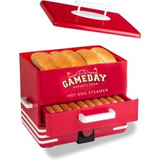 Hot Dog Steamer Stainless Steel 20 Dogs 8 Buns Multi-Use for Parties