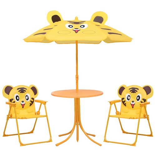 Kids' Outdoor Bistro Set 3 Piece Dining Table and Chairs with Parasol vidaXL - Picture 5 of 20