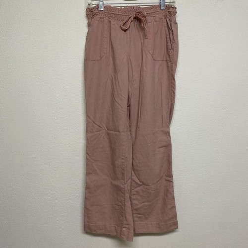 Simply Blessed Damen Größe M Rosa Hose Leinen Kordelzug Gummibund Taschen - Bild 1 von 7