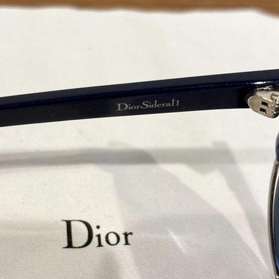 Christian Dior Cat Eye Sunglasses Navy Frame Black Lenses