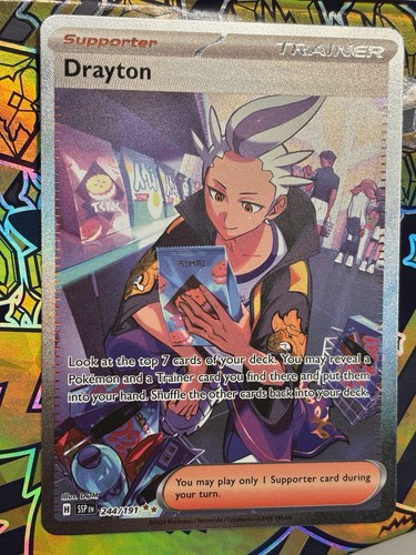 🔥Pokémon TCG Drayton Special Illustration Rare 244/191 Surging Sparks NM 🔥