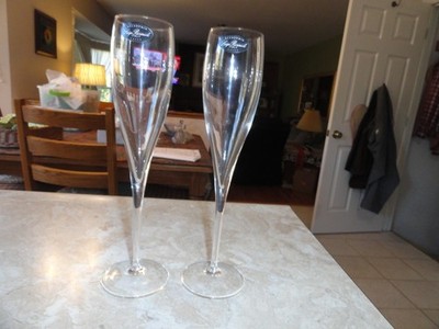 Set of 2 Luigi Bormioli 9 7/8'' Vinoteque Champagne Flutes Accademia Italy Labels