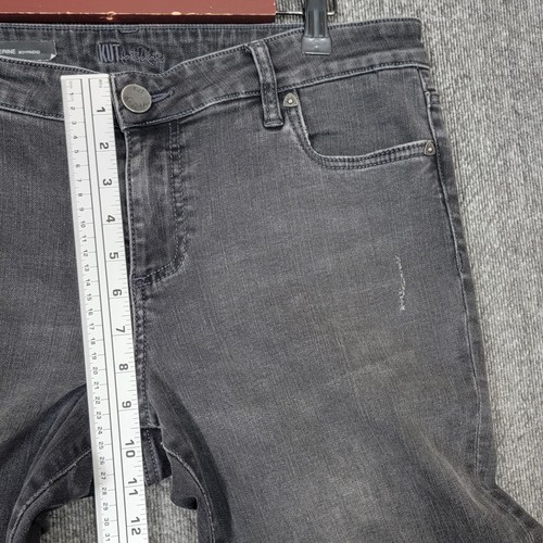 Kut from the Kloth Jeans Womens 10 Black Catherine Boyfriend Raw Hem Crop - Picture 4 of 15