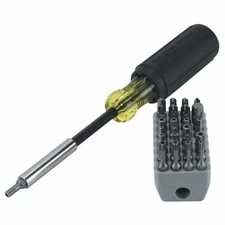 Klein Tools 32510 Magnetic Screwdriver 8" Steel 32 Bits Cushion Grip
