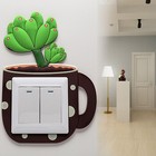 5pcs Cartoon Cactus Luminous Button Sticker Protective Cover Glow in the Dark