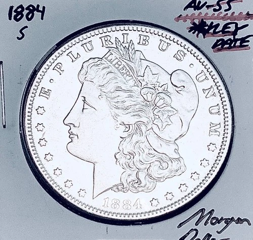 1884-S GEM AU+++! AMAZING MONSTER KEY DATE! U.S. MORGAN DOLLAR. WOW!