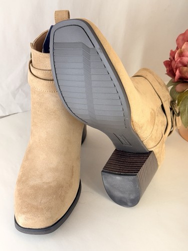 Sonoma Women Women Shoes 8.5 M Sonja Suede Booties Side Zip Ankle Heeled Shoes - Picture 8 of 15