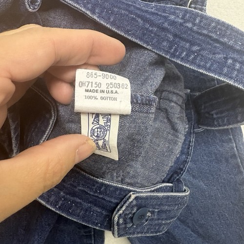 Vintage OshKosh Overall mit Schleife hinten Baby Mädchen Größe 3T dunkle Waschung Denim - Bild 5 von 6