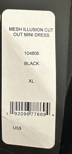 BEBE Black Halter Illusion Mesh Cut Out Mini Dress Sexy Club Youth Sheer Size XL - Picture 13 of 13