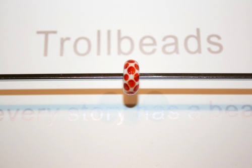 Neu TROLLBEADS OOAK Unikat LAA 925S Bead weiß & orange rote Punkte - Bild 2 von 6
