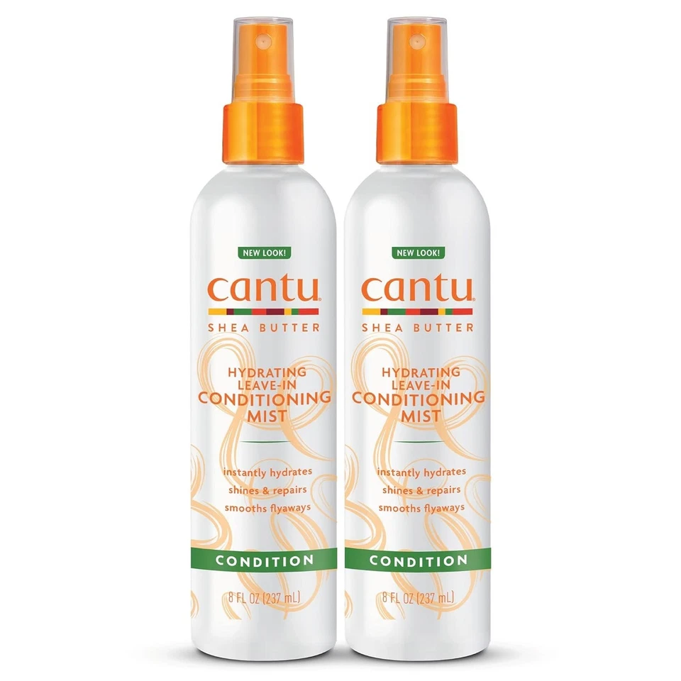 Pacote com 2 Cantu Leave-In Conditioning Mist com manteiga de karité pura, fl oz 8* - Imagem 2 de 3