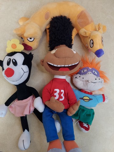 Nickelodeon Cartoon Plüsch gemischtes Set 4 Katze Hund Animaniacs Rugrats Hey Arnold