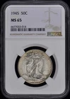 1945 Walking Liberty Half Dollar 50C NGC MS65