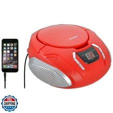 Proscan Elite Portable CD Boombox with AM/FM Radio - Red