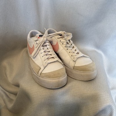 Nike Blazer Low Platform White Pink Glaze Women's Leather Sneakers DJ0292-103