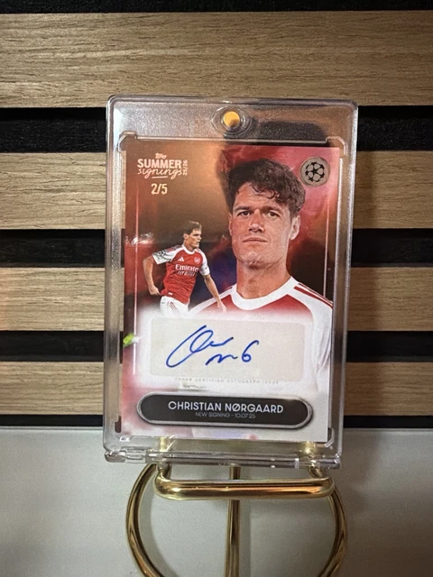 Christian Nørgaard AUTO /5 COLOR MATCH 🔴 Arsenal Topps Summer Signings