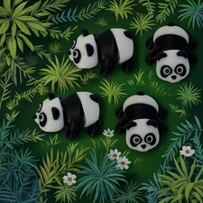 1-3D Printed Panda Toy | 2" Articulated Panda Figure | Cute Mini Desk Pet Gift