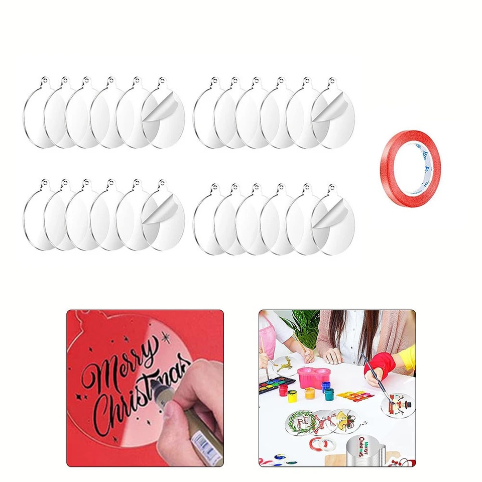 Decorazione acrilica rotonda trasparente 7,5 cm/3 pollici acrilico decorazione n - Immagine 2 di 4