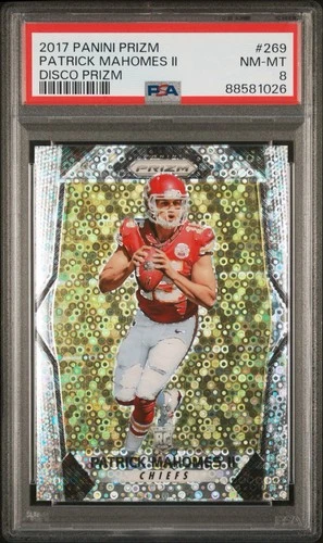 2017 Panini Prizm Patrick Mahomes II Disco Prizm #269 PSA 8 Rookie RC