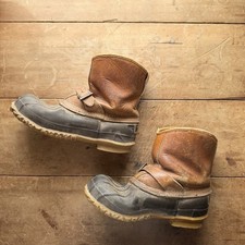 Mens VTG LL Bean Duck Boots Sz 8 Buckle Front Insulated Leather USA Made 80s 70s