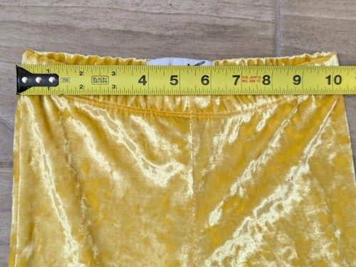 Liberty Lark Girls Velvet Gold Mustard Yellow Bell Bottom Stretch Pants - Picture 14 of 16