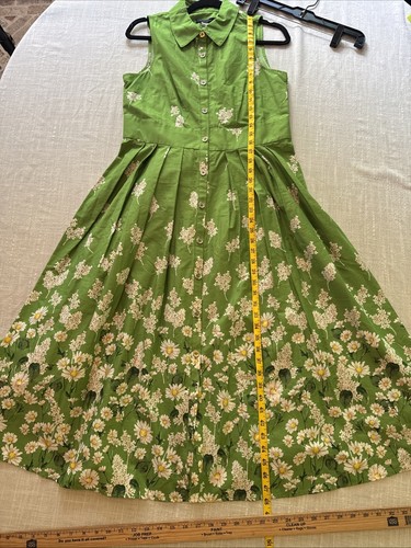 Camicia Tommy Hilfiger verde floreale senza maniche in cotone taglia 8 - nuova con etichette prezzo al dettaglio consigliato dal produttore $149 - Foto 10 di 22