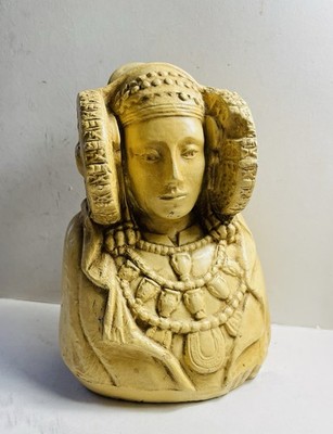 Seltene Vintage Keramik Büste der Dame von Elche