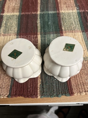 (#688) VTG Pair 2 Haeger Ceramic Pottery Creamy White Candle Stick Holders - Picture 10 of 12