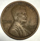 1917 S Lincoln Wheat Cent Penny VF Very Fine 1c One Cent US Coin- 3591