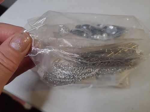 Vintage THL Crafts Christmas Ornament Kit Sequin Pearl Push Pin Set Of 2 Silver - Picture 5 of 8