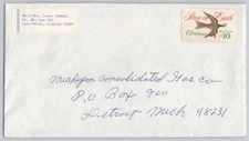 Fort Myers, FL To Mich. Consol. Gas Co., Detroit MI, Peace on Earth 10c