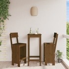 Honey Brown Solid Pine Bar Stools Set of 2, 40x48.5x115.5cm, Rustic Wood Chairs