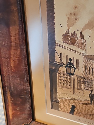 Vintage alter Kuriositätenladen von Charles Dickens Aquarell abgenutzt gerahmt 18x14 - Bild 10 von 17