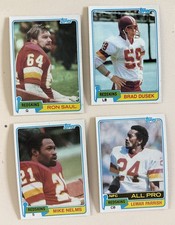 Washington Redskins 1981 Topps   Lemar Parrish Mike Nelms RC Brad Dusek Ron Saul