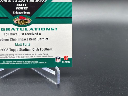 2008 Stadium Club Matt Forte Rc Rookie Impact /1349 No. IR-MF (3 color patch) - Picture 8 of 10