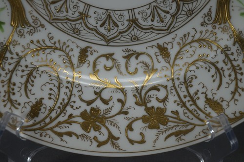 Boseck Hand Painted Floral Raised Gold Floral Scrollwork 10 3/4 Inch Plate B - Picture 6 of 10