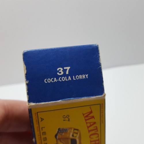 Vintage Lesney Matchbox #37 COCA-COLA LORRY - Even Load BPWs Original Box - READ - Picture 14 of 14