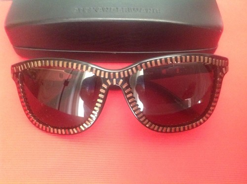 ALEXANDER WANG AW 3/3 PRE-OWNED LINDA FARROW ZIPPER BLACK/BRASS  SUNGLASSES - Picture 2 of 12