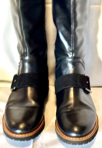FRANCO SARTO US8M, NWOT, Tall Leather Boot w lug sole, silver zipper, reg calf - Picture 9 of 9